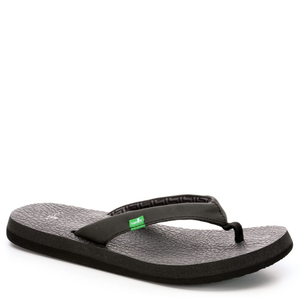 sanuk black flip flops