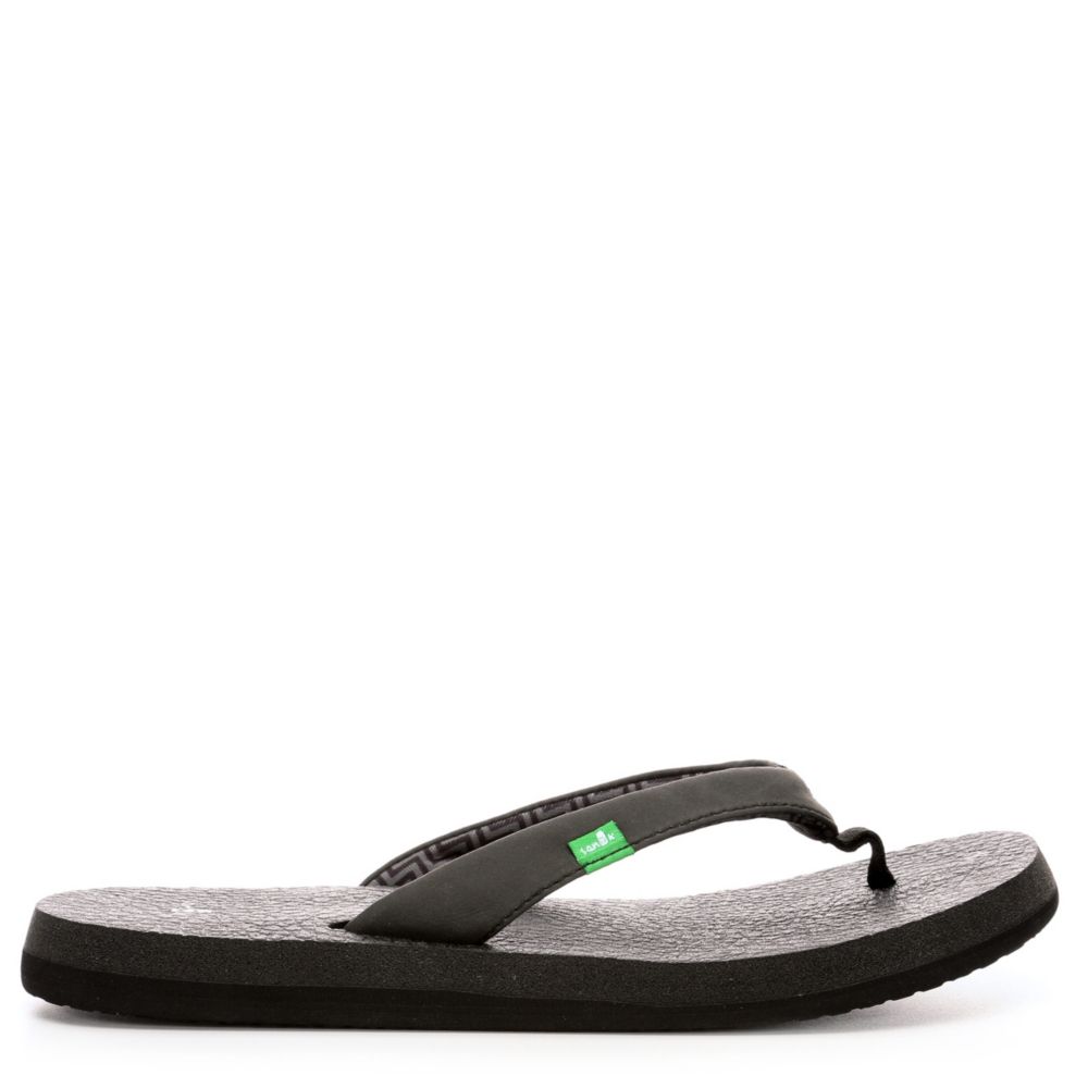 sanuk women's black flip flops