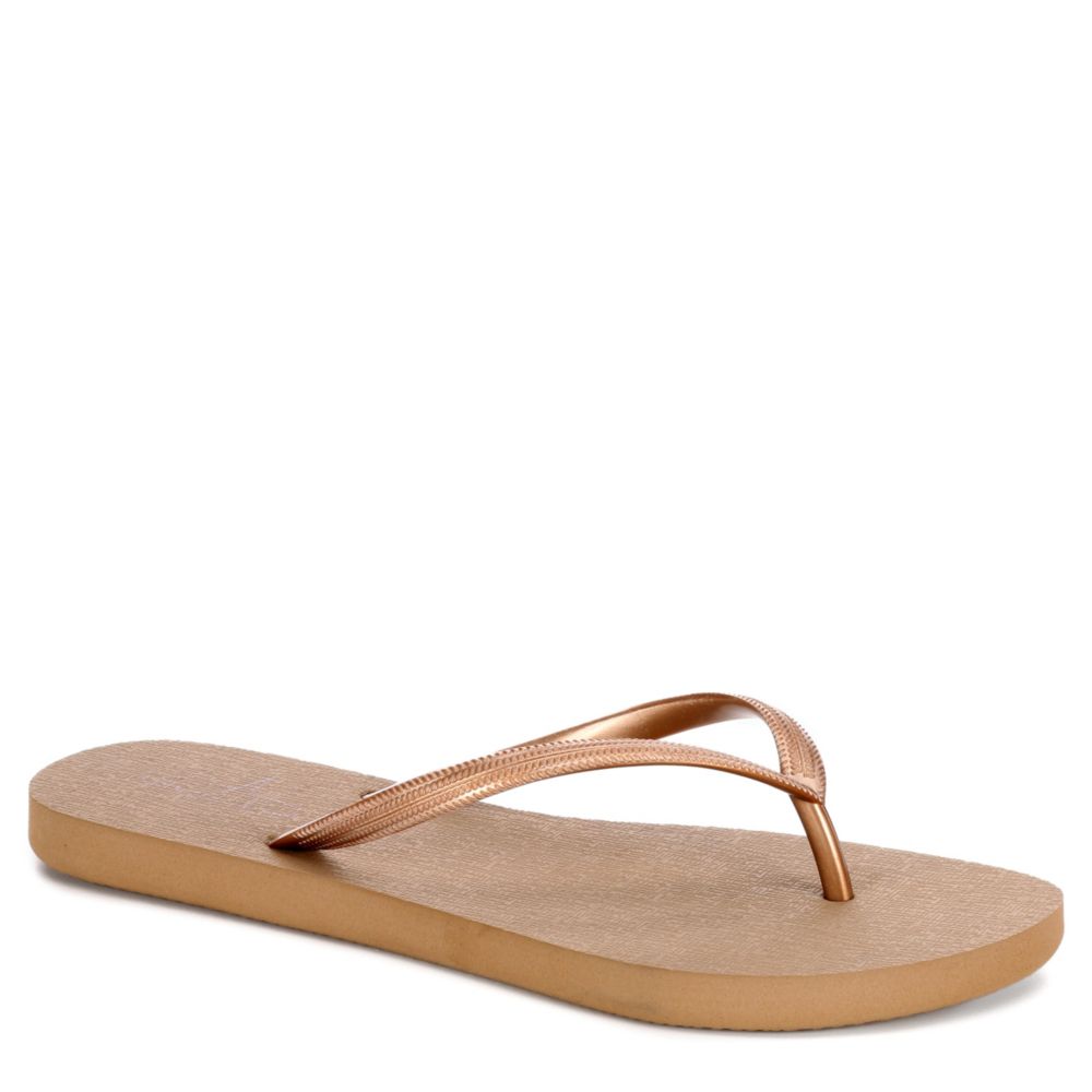 bronze flip flop sandals