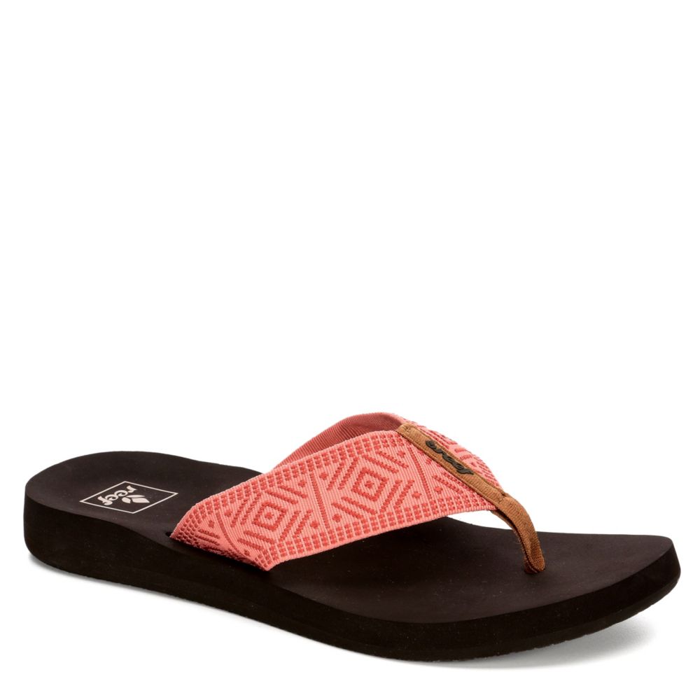 coral flip flops