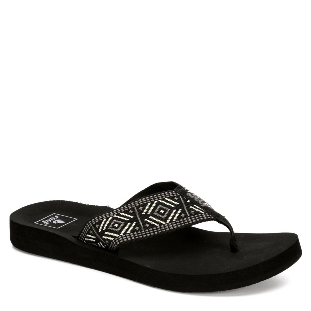 womens reef black flip flops