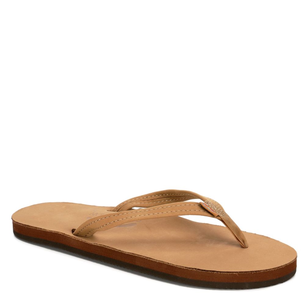 tan flip flops womens