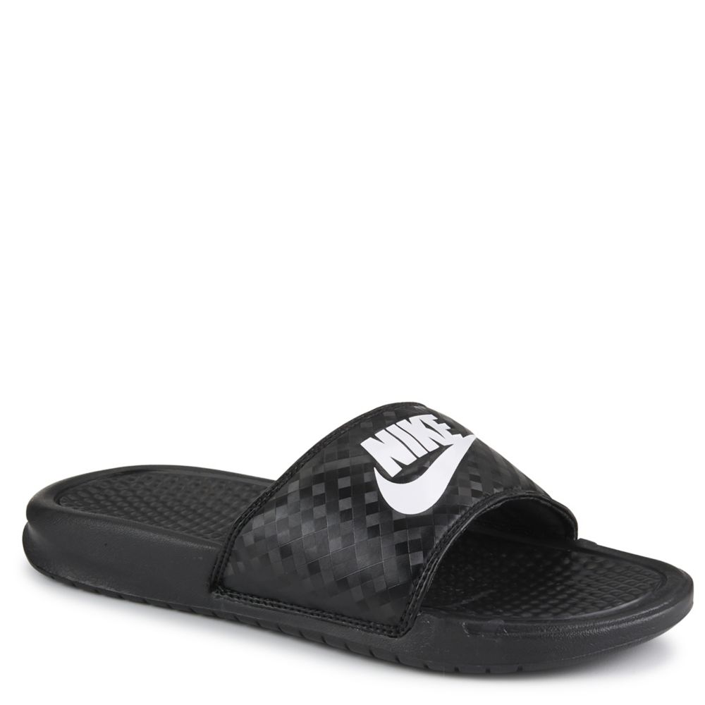 white and black nike slides womens