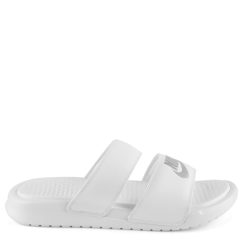 white nike duo slides