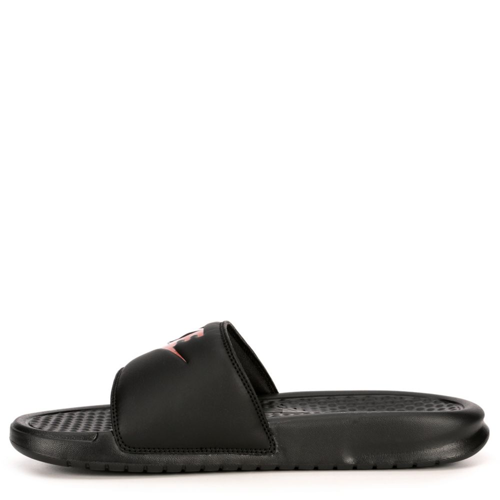 nike benassi slides black and rose gold