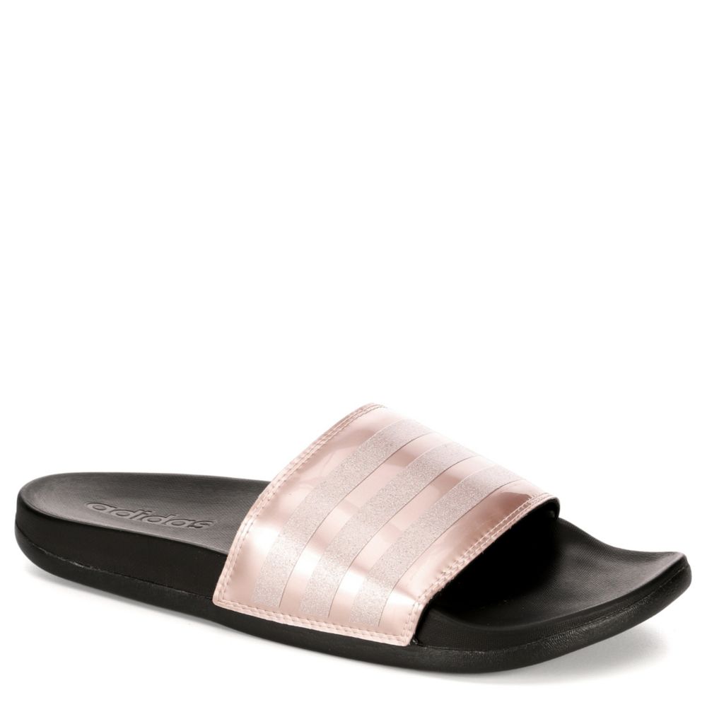 gold adidas slides womens