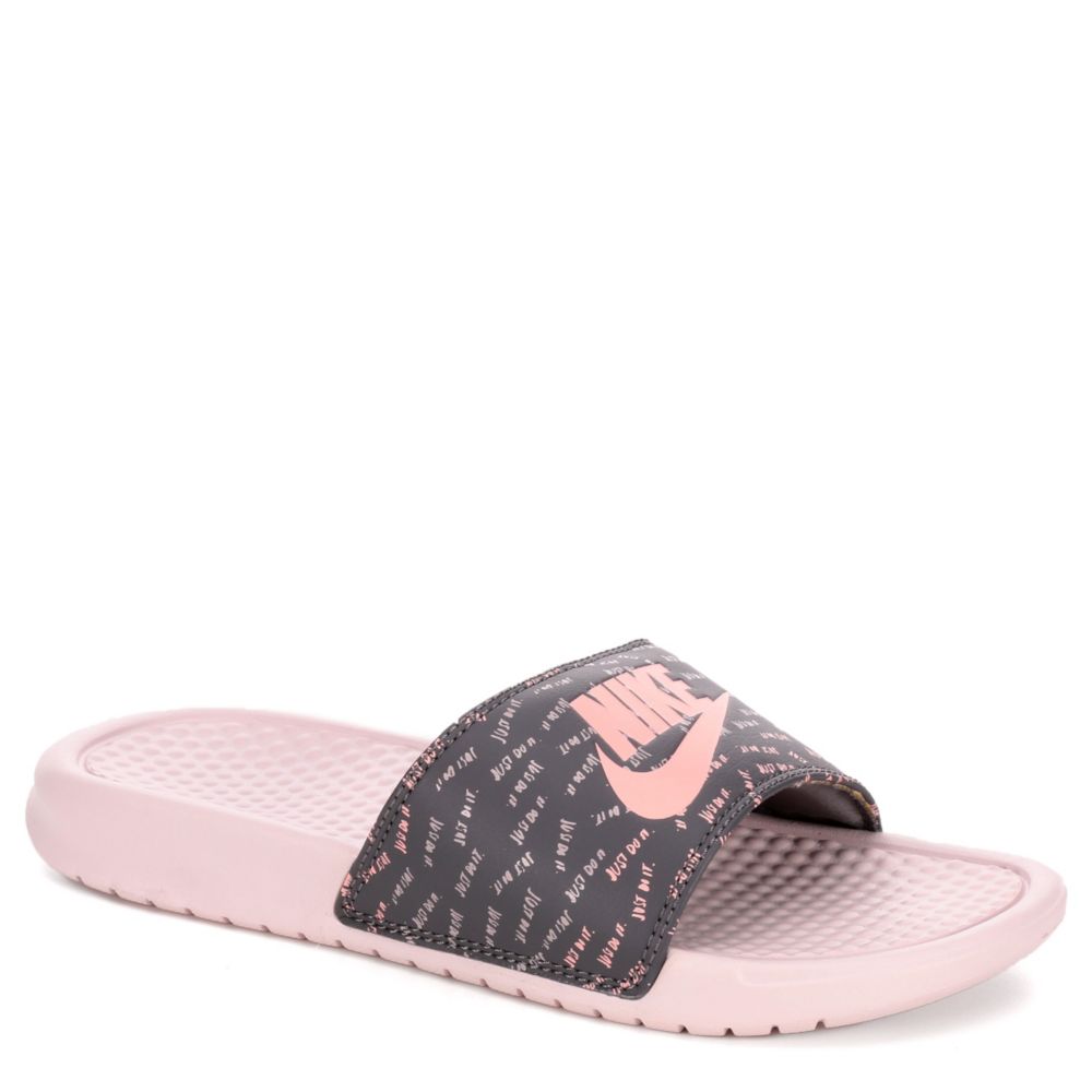 nike pink benassi slides