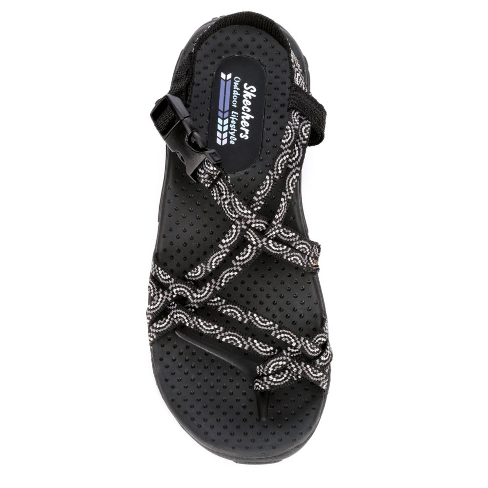 Black Skechers Womens Reggae Happy 