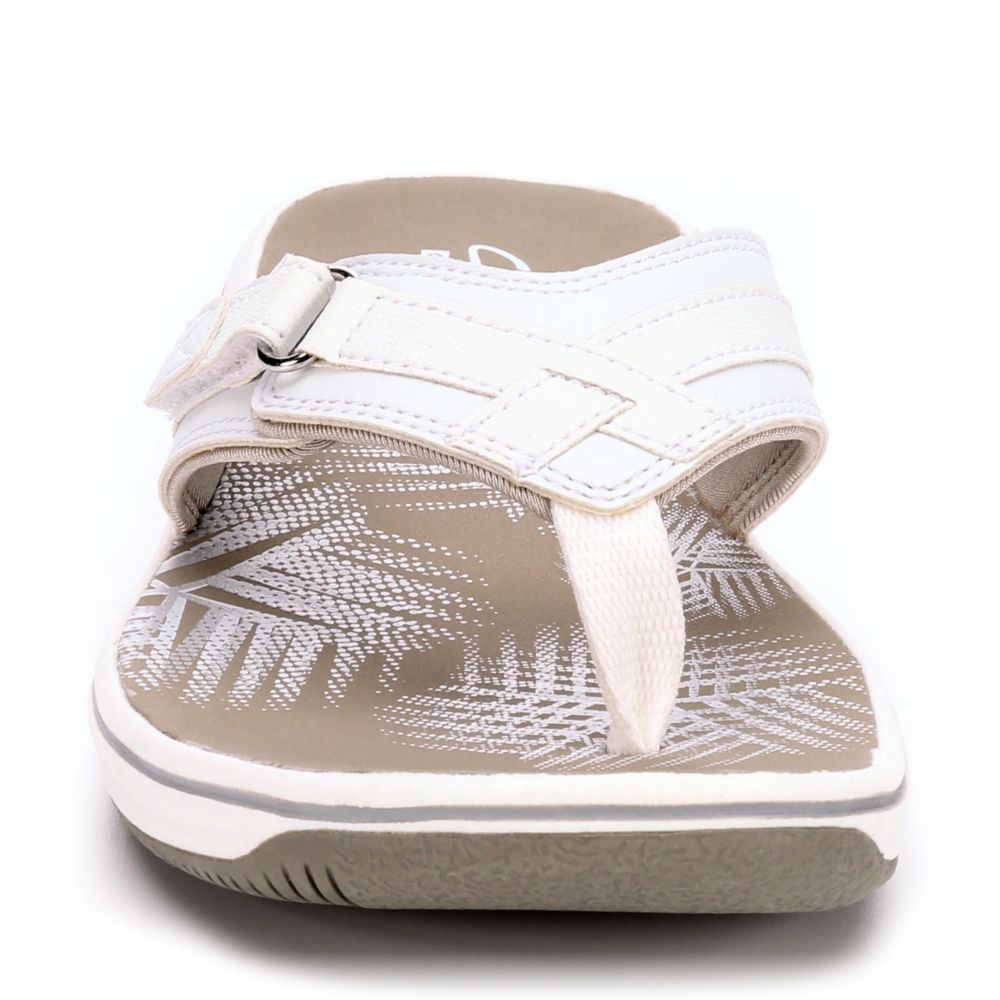 White Clarks Womens Breeze Sea Flip Flop Sandal | Sandals | Rack Room Shoes