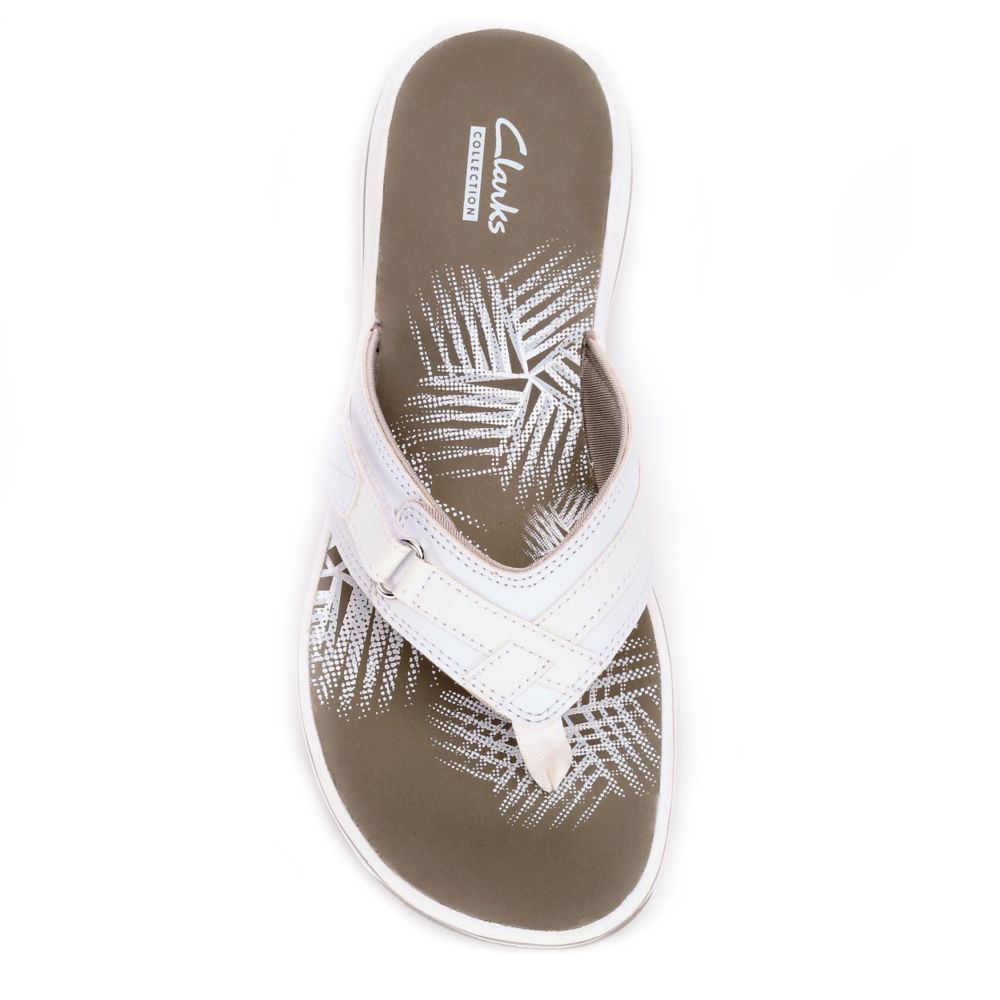 Clarks women's white flip flops on sale