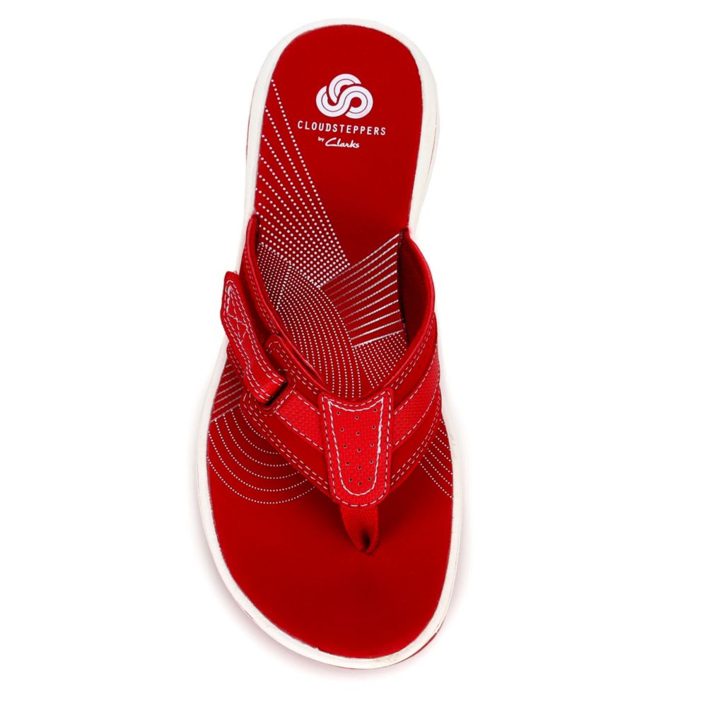 clarks red flip flops