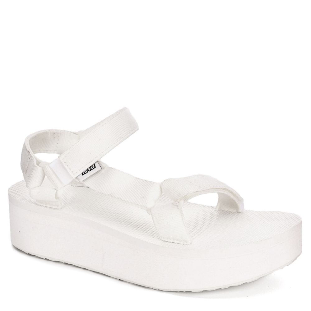 white teva platform sandals