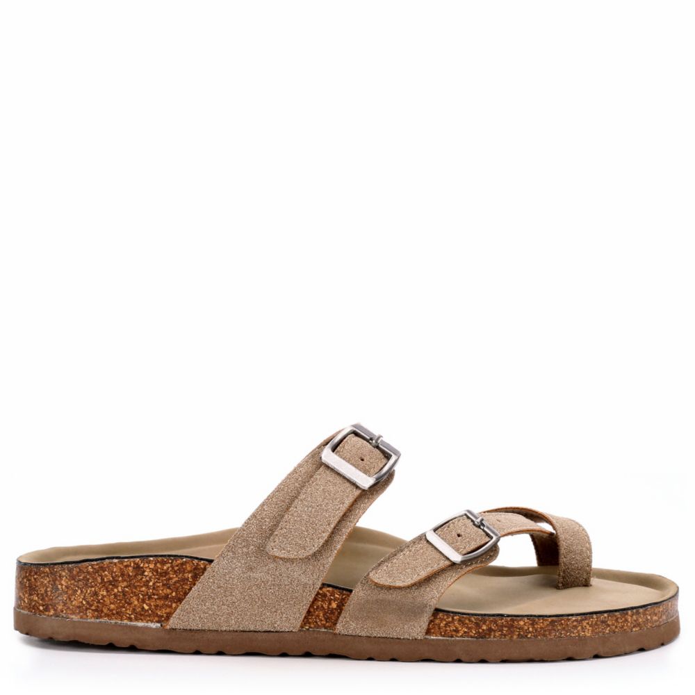 Taupe Madden Girl Womens Brycee Footbed Sandal | Sandals | Rack Room Shoes