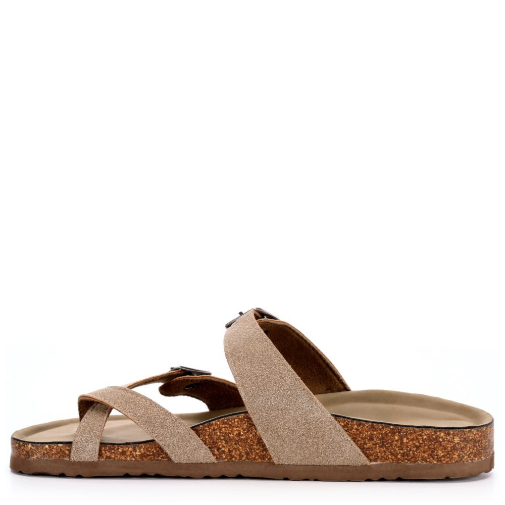 Taupe Madden Girl Womens Brycee Footbed Sandal | Sandals | Rack Room Shoes