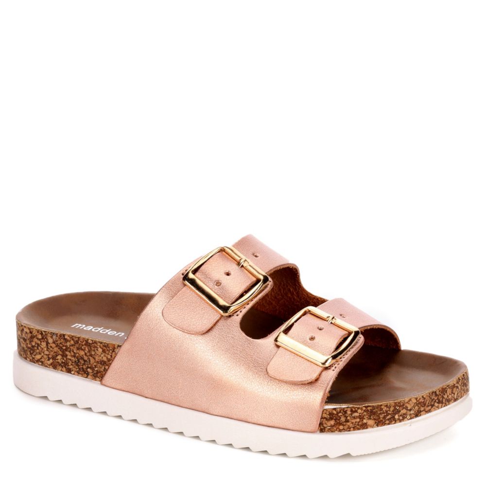 rose gold footbed sandals