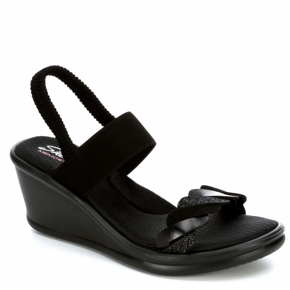 skechers high wedge flip flops