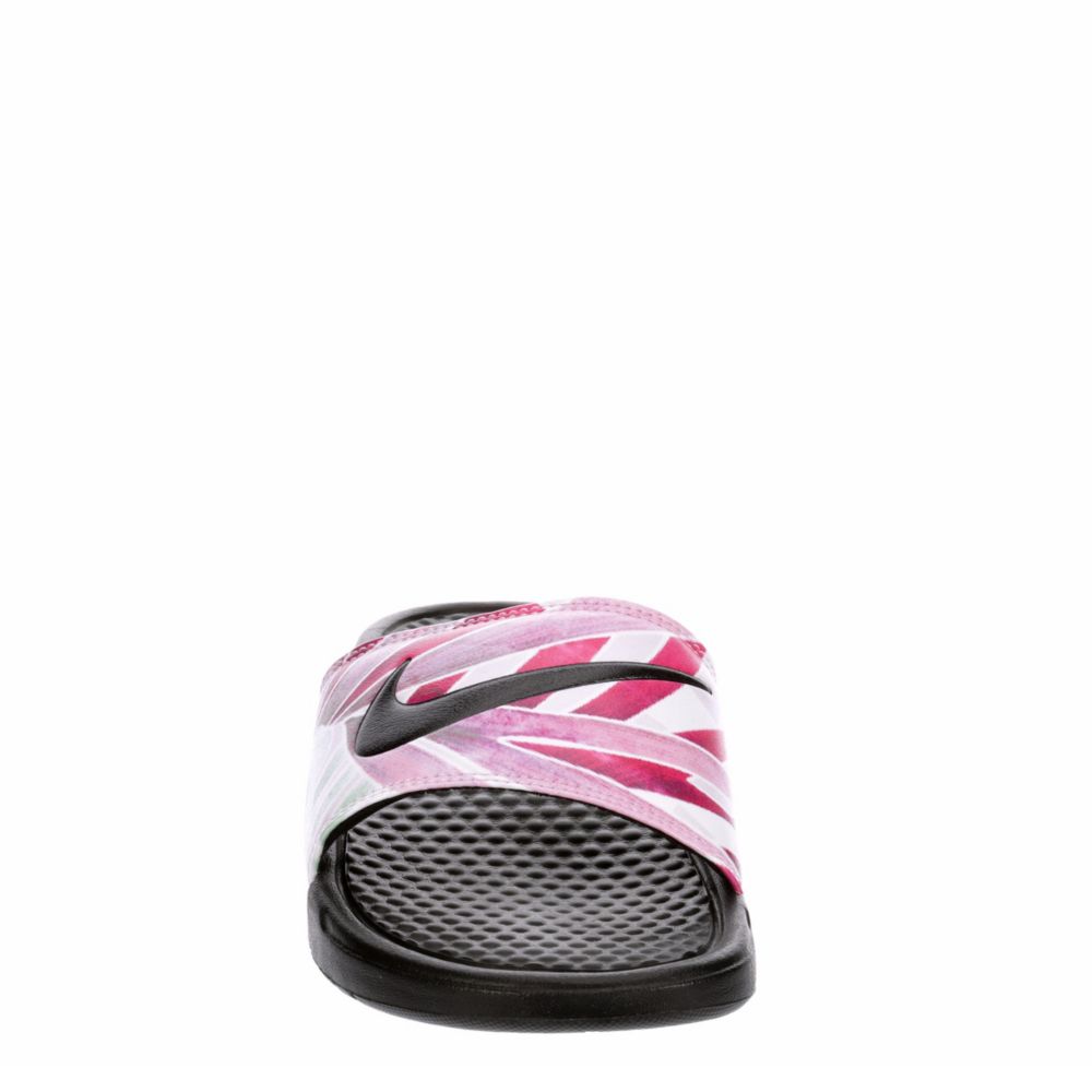 purple nike flip flops