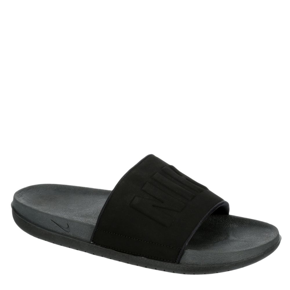 all black slide sandals