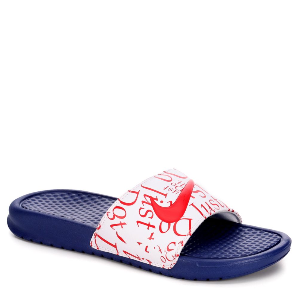 nike benassi slides red white and blue