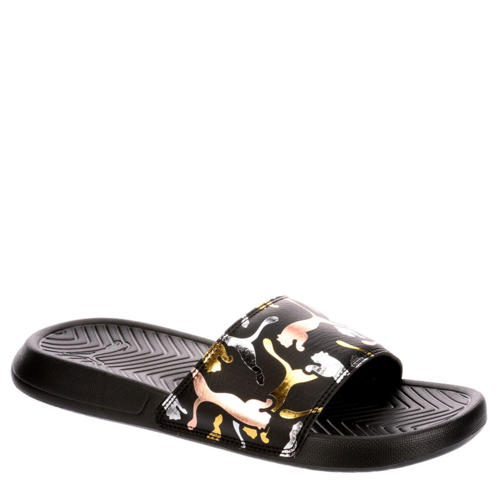 puma popcat slides black