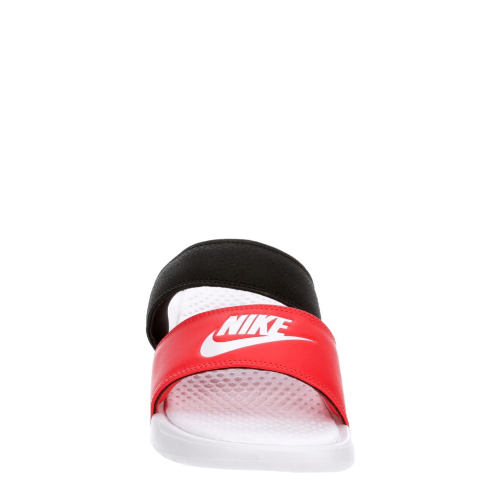 red nike benassi duo slides