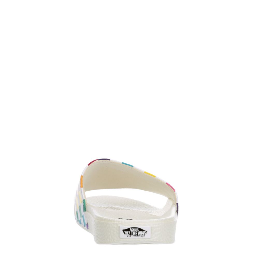 vans multicolor slides