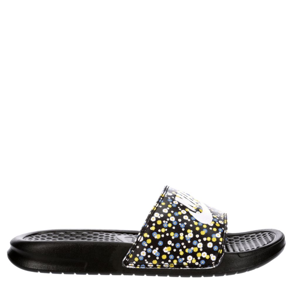 nike benassi slides purple and gold