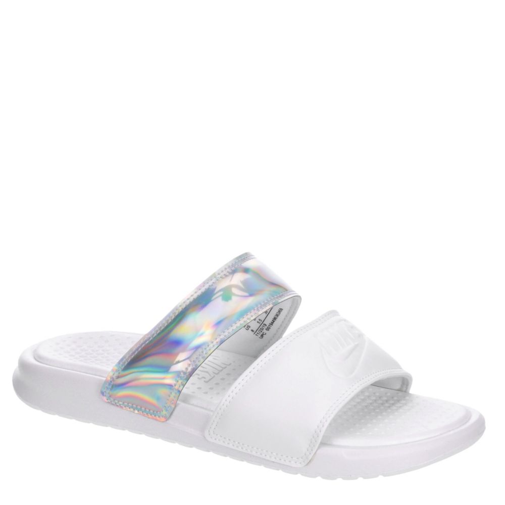 white benassi duo slides