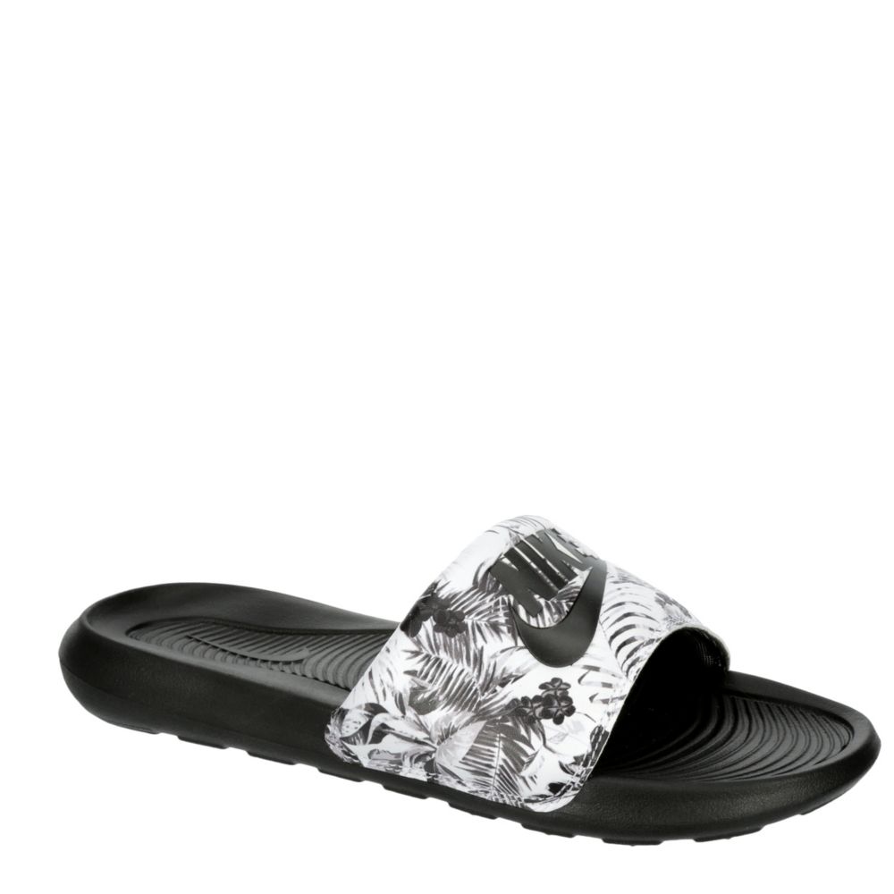 nike sandals womens black and white