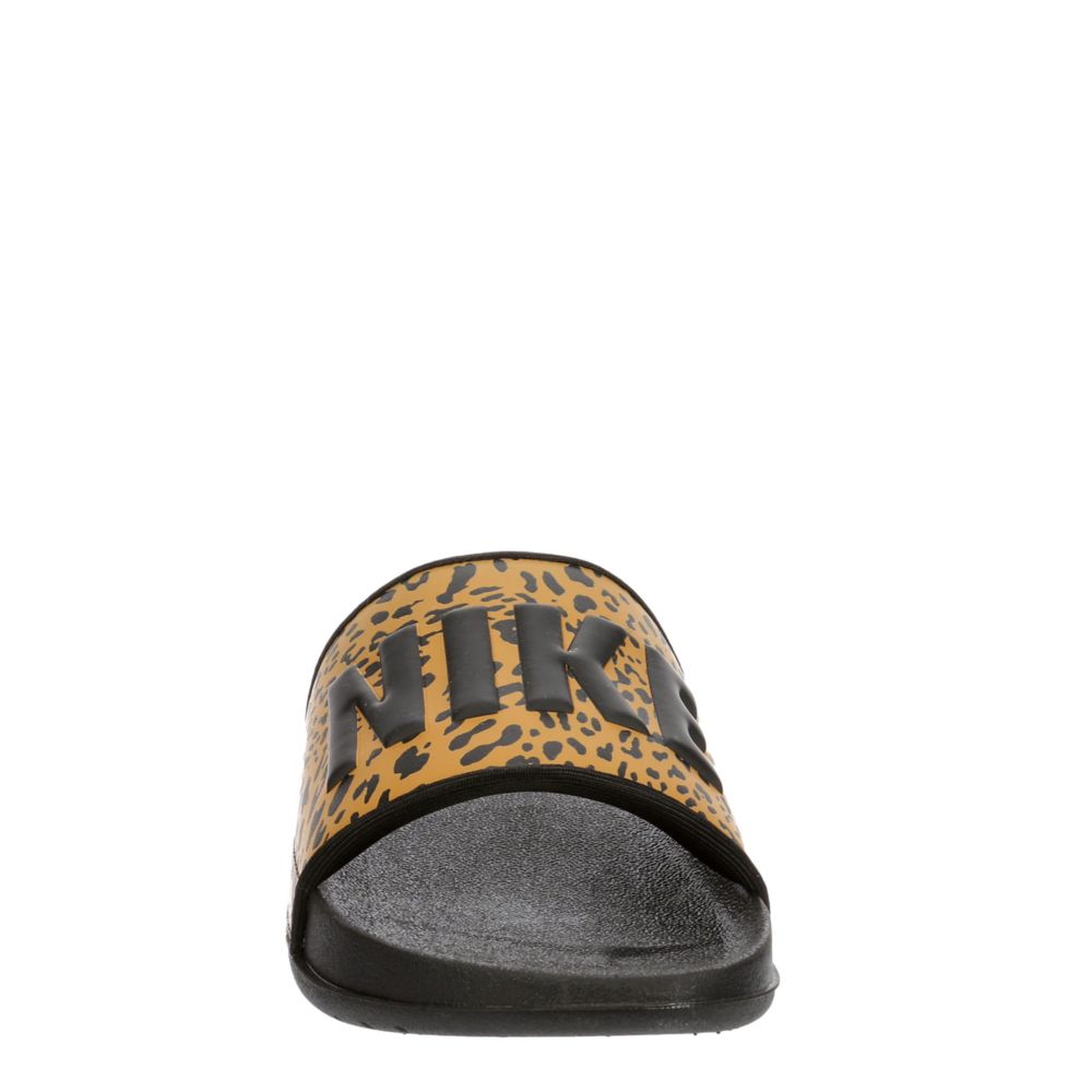 nike leopard slides