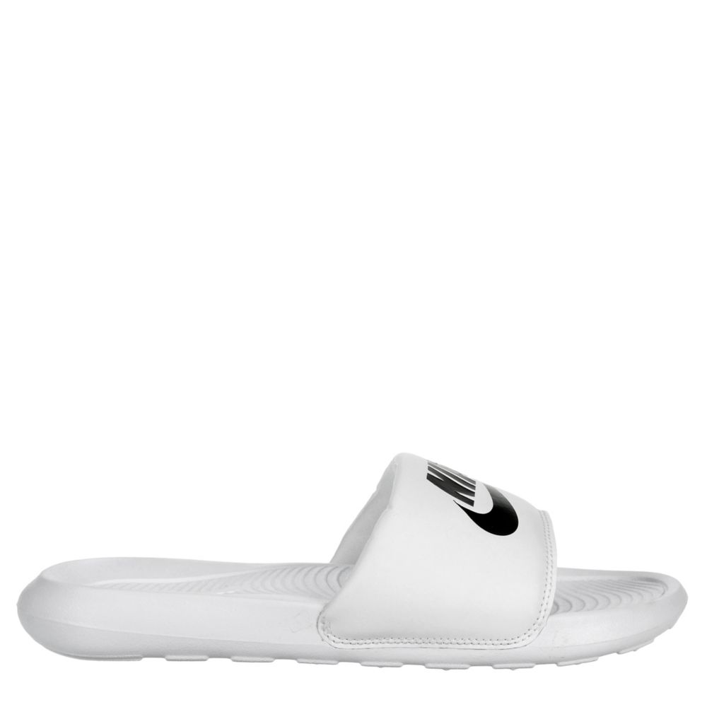 white nike slides