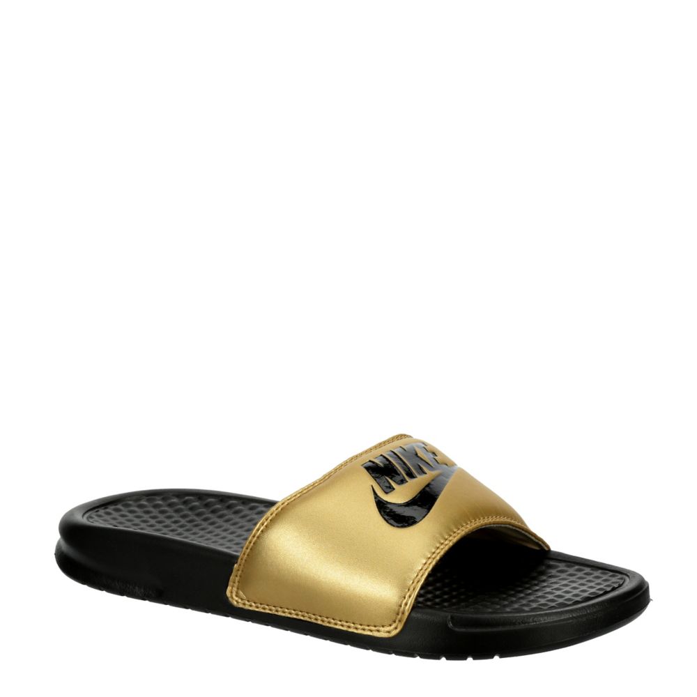 nike benassi slides gold