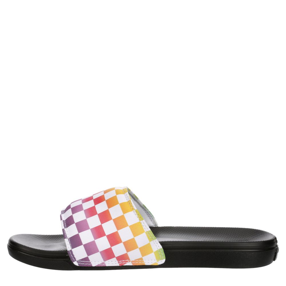 rainbow vans slide sandals