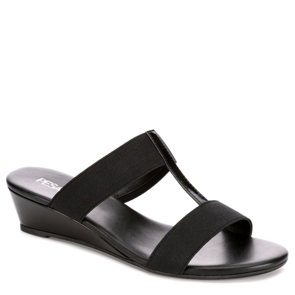 Black Pesaro Women's Sandy Wedged Sandals | Rack Room Shoes