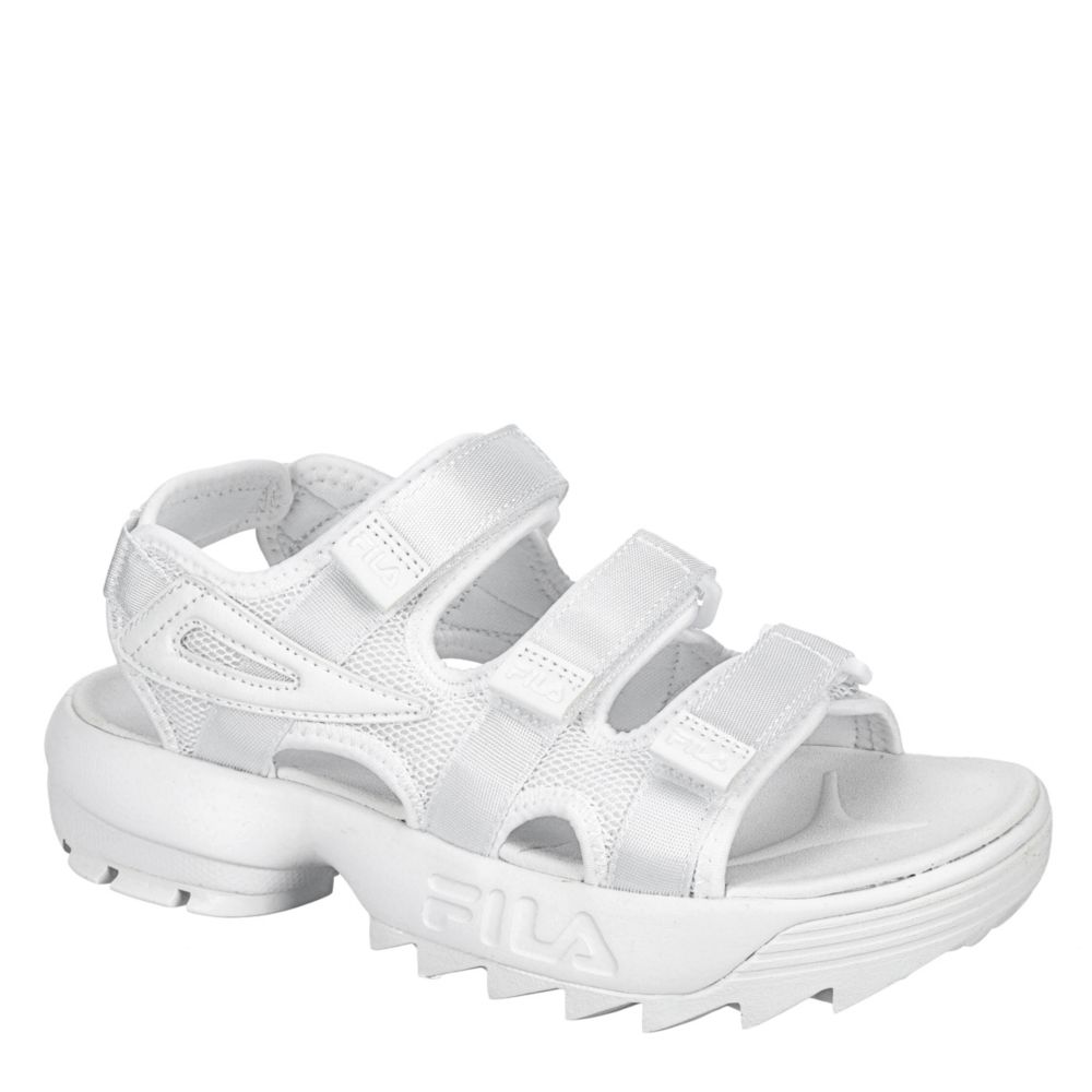 fila flip flops white