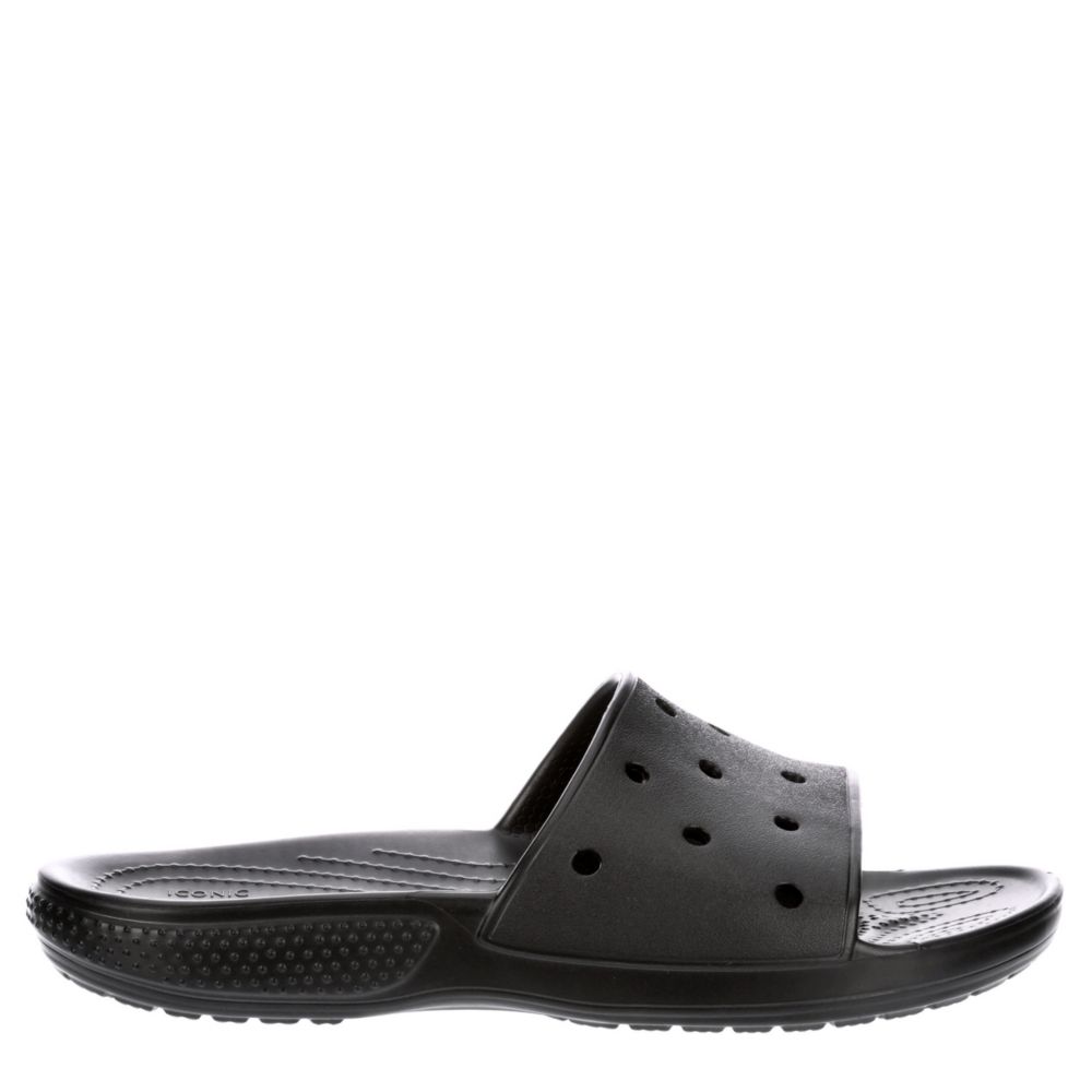 black croc slides