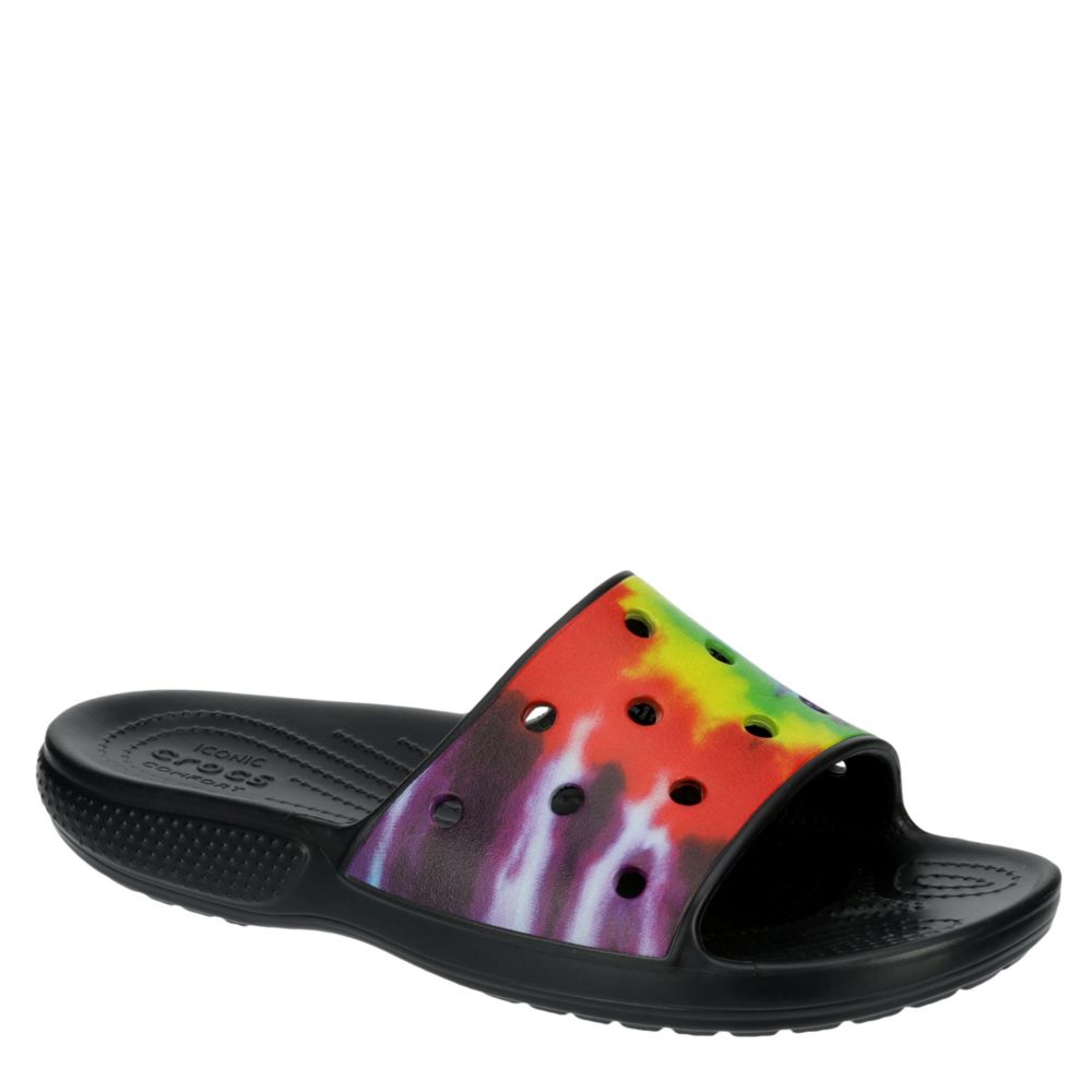crocs tie dye flip flops