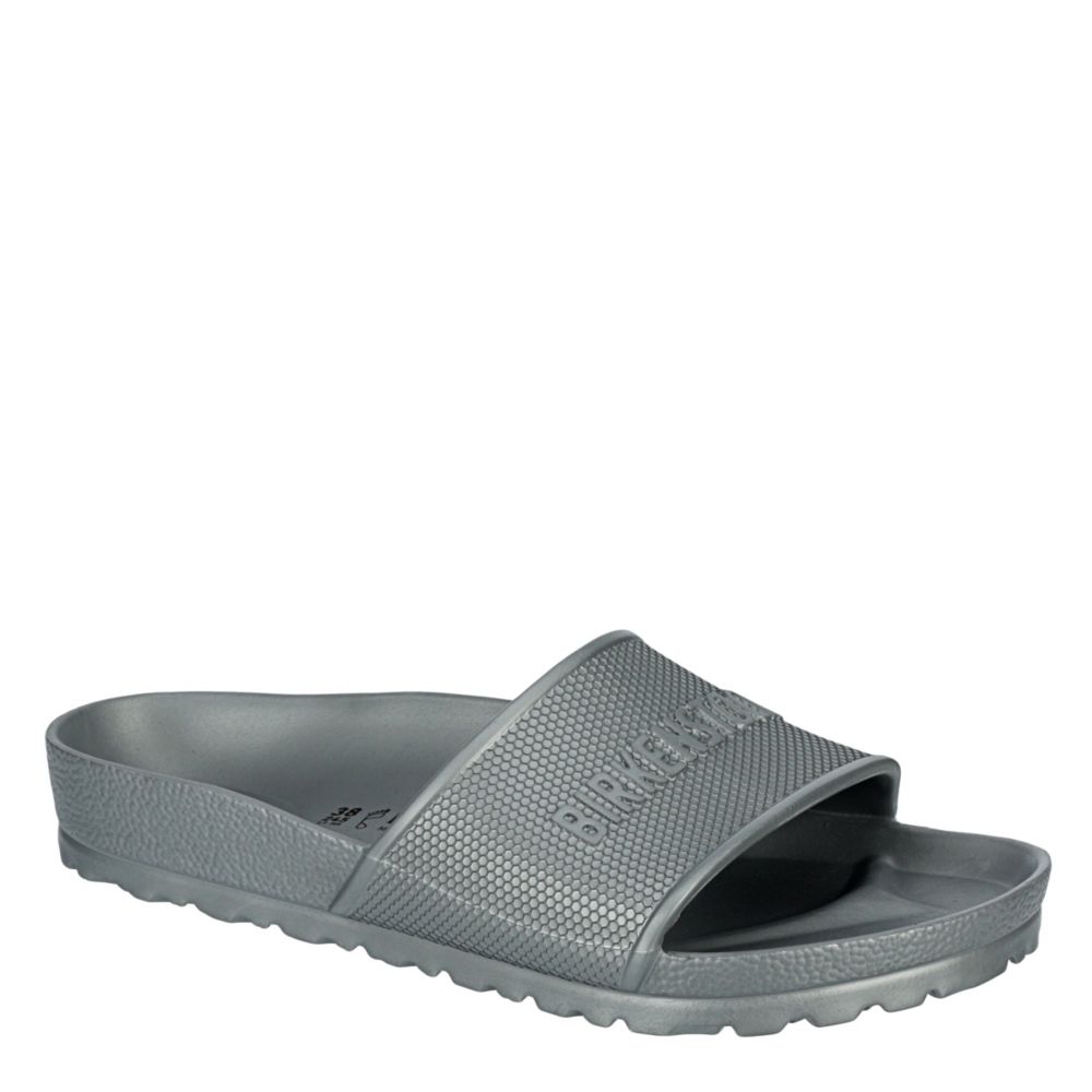 silver slide sandals womens