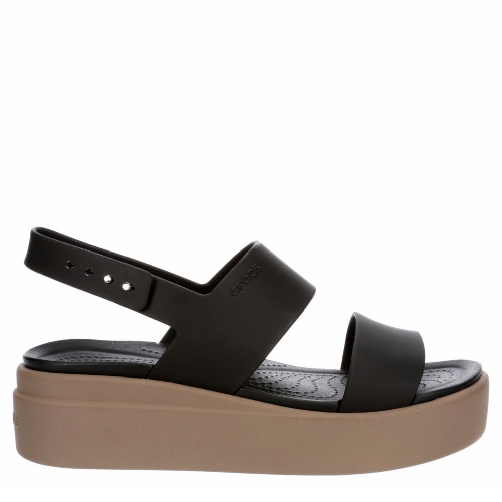 Black Crocs Womens Brooklyn Platform Wedge Sandal | Sandals | Rack Room ...