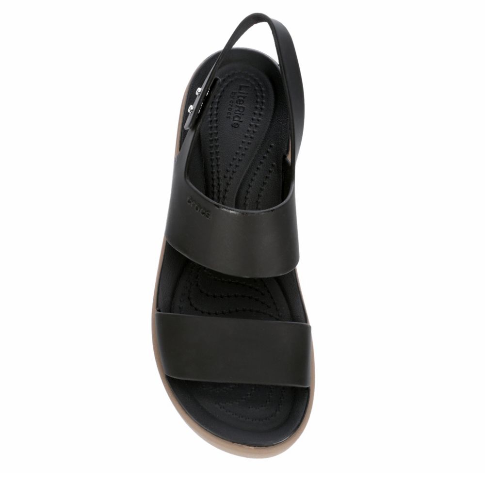 Black Crocs Womens Brooklyn Platform Wedge Sandal | Sandals | Rack Room ...