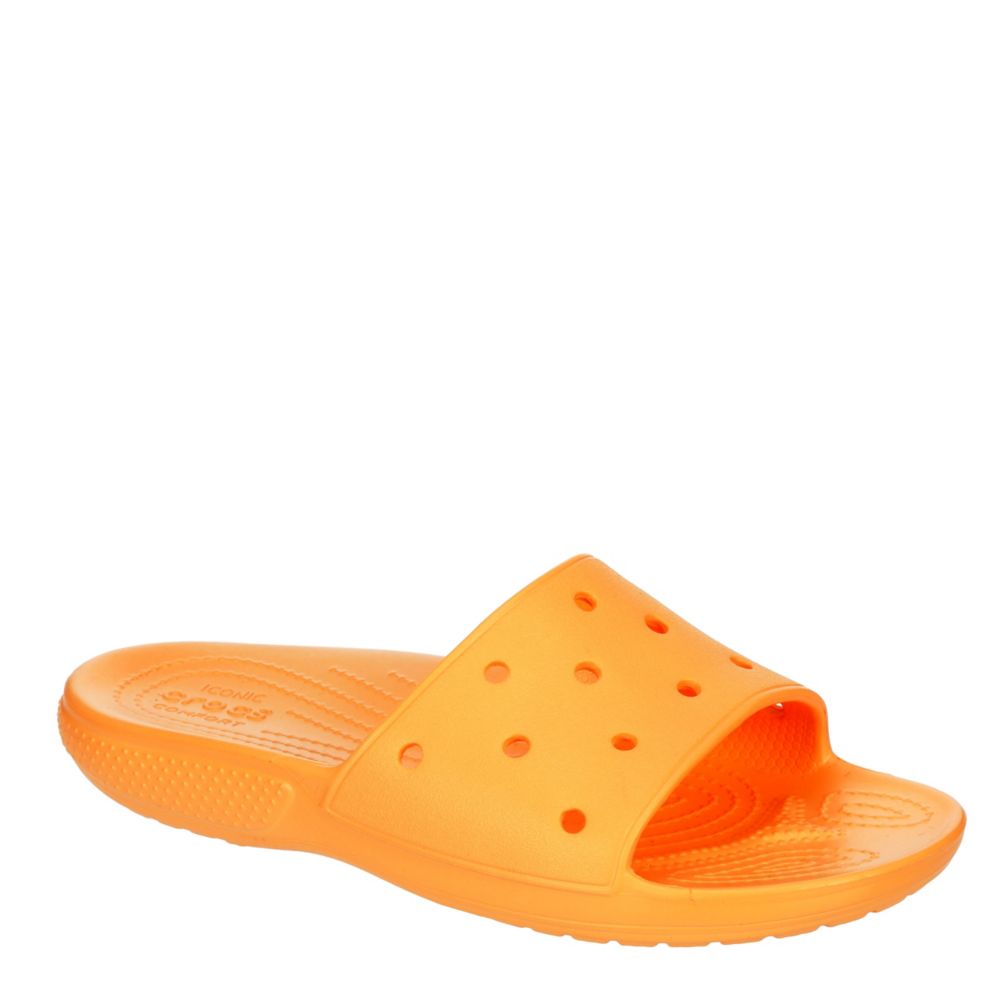 orange crocs slides