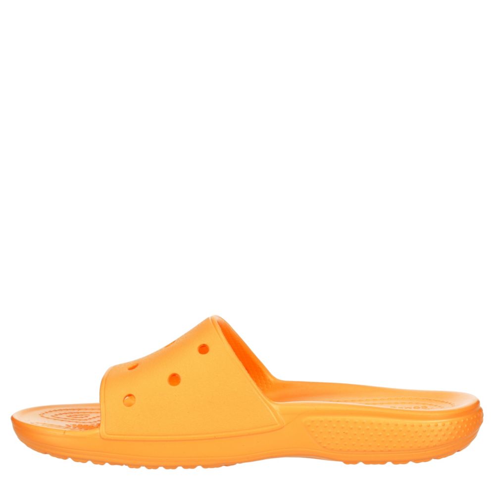 orange crocs slides