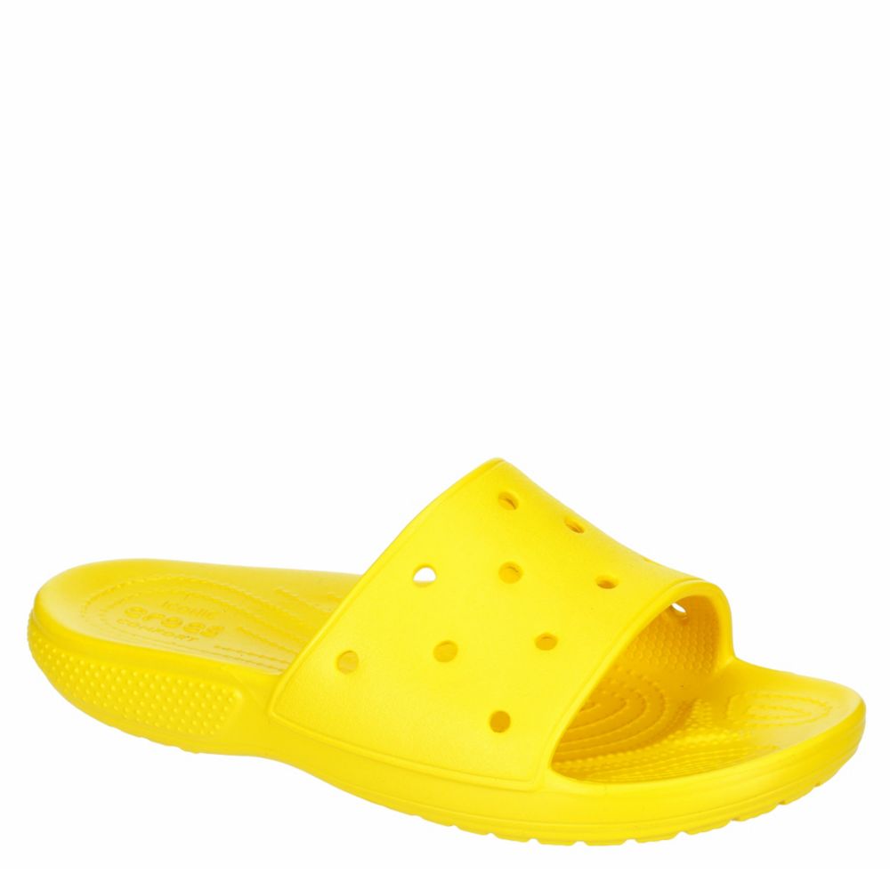 Yellow Crocs Womens Classic Slide 