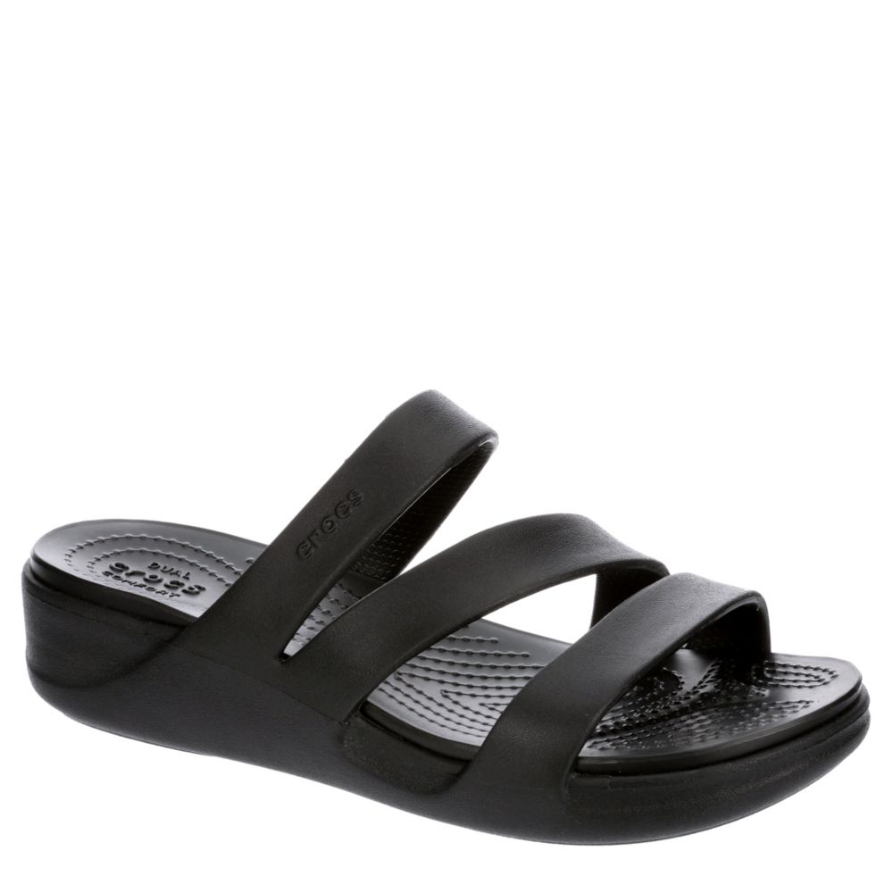 crocs black sandals womens