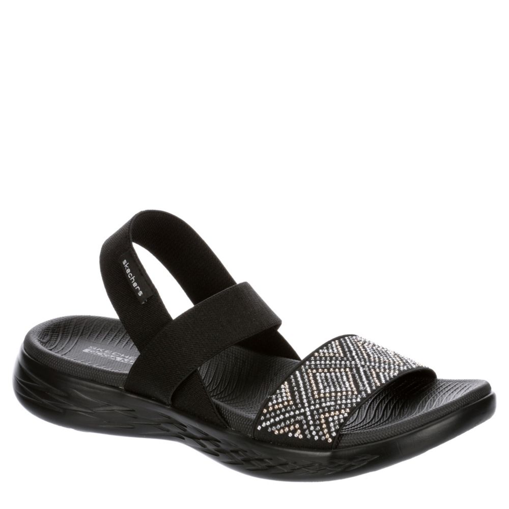 skechers womens black sandals