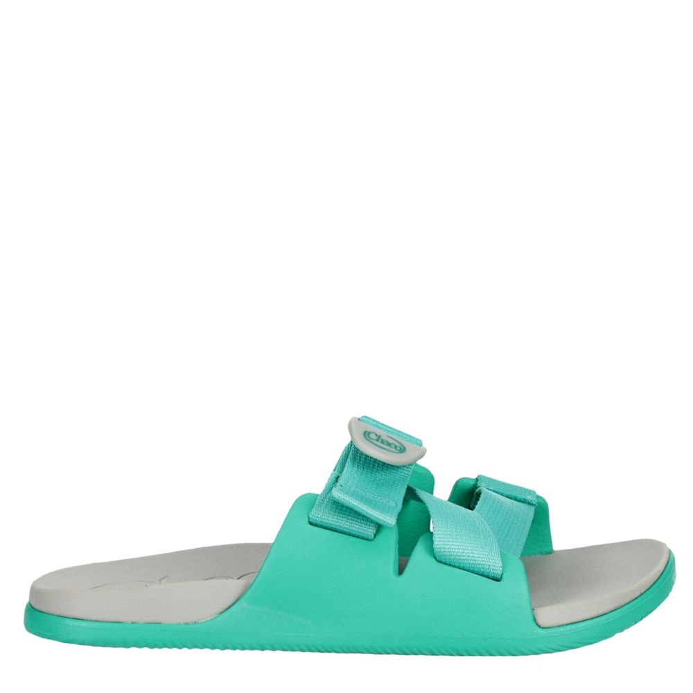 white chaco slides