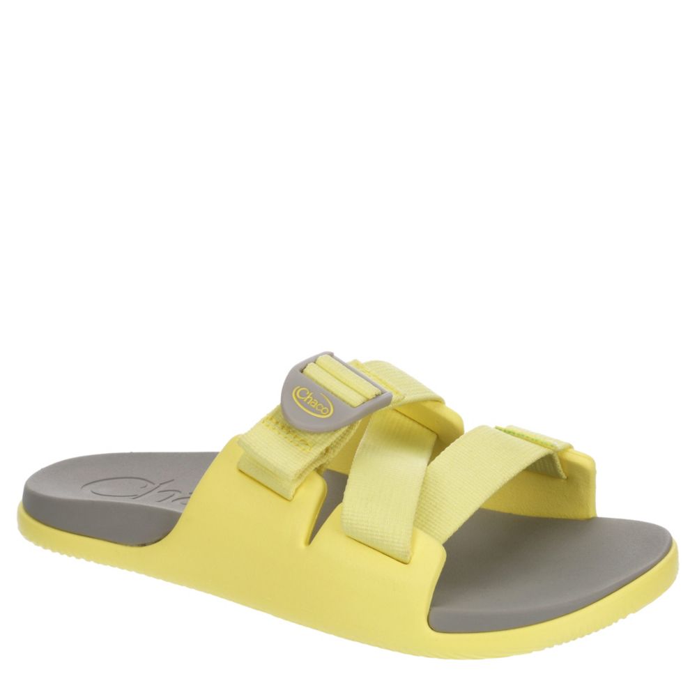 yellow slip on sandals