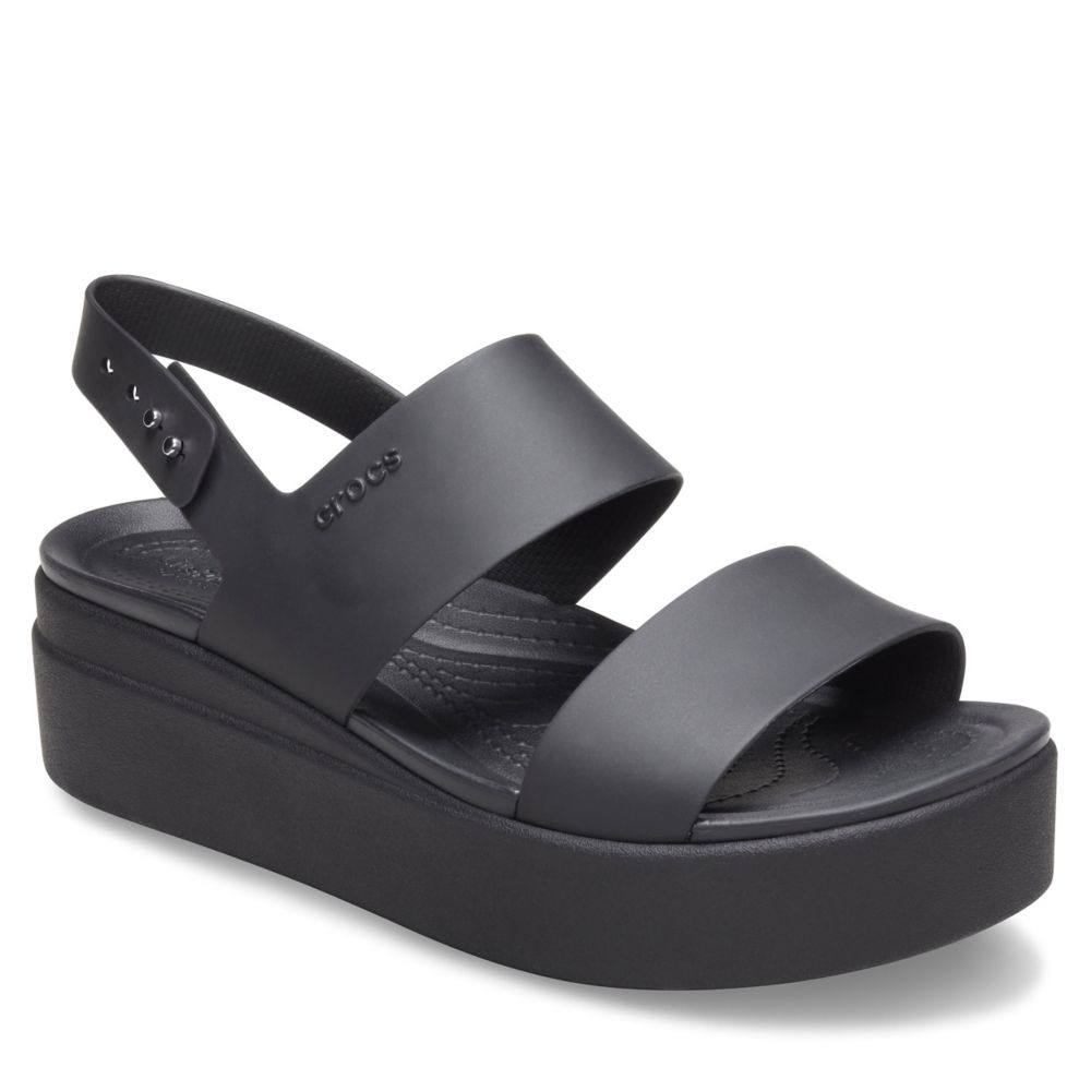 Black Crocs Womens Brooklyn Platform Wedge Sandal | Flatforms | Rack Room  Shoes