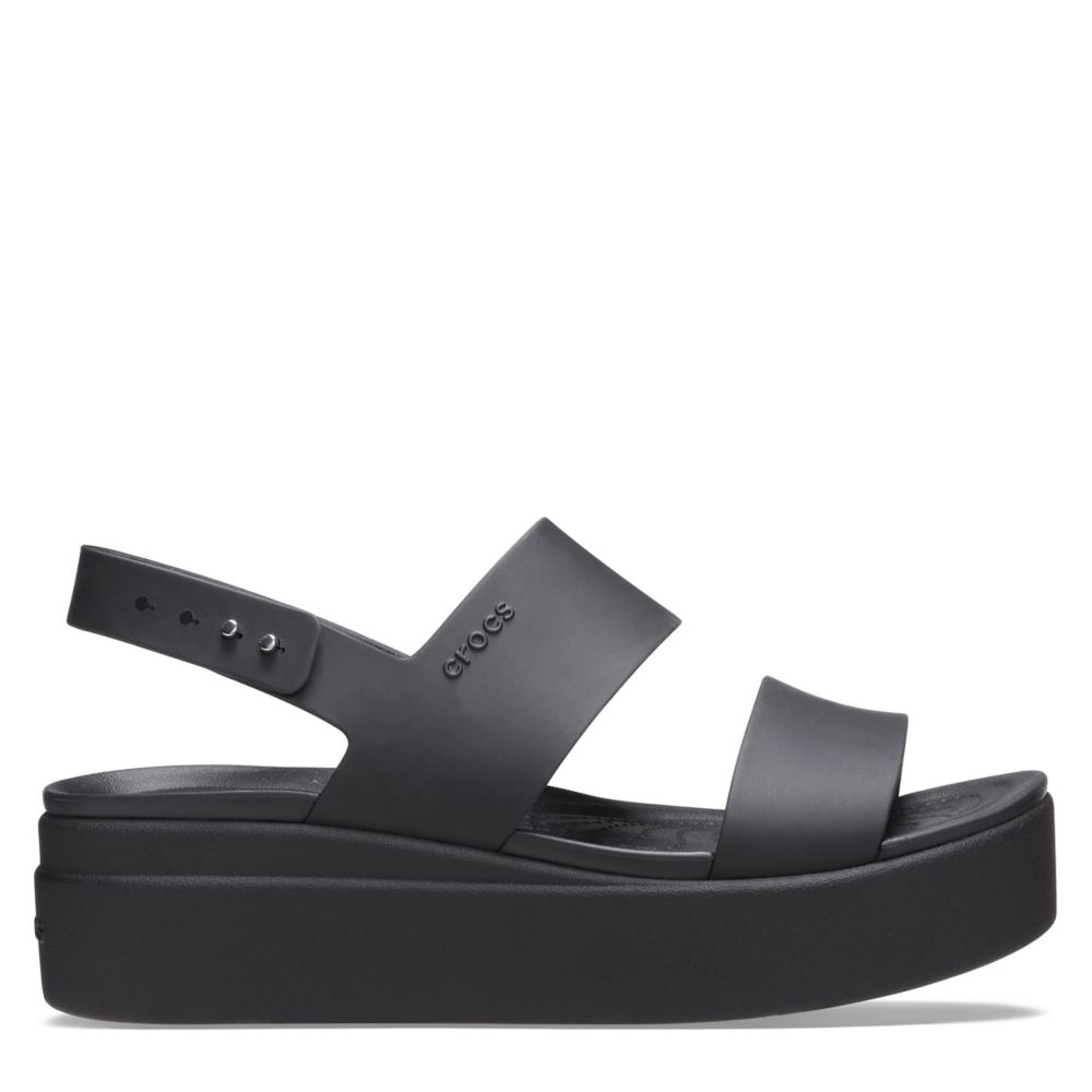 black croc platform sandals