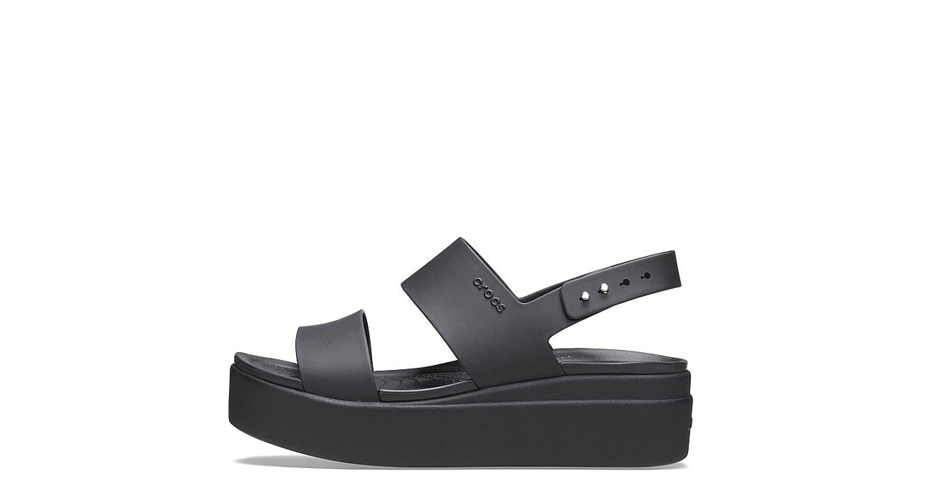 Black Crocs Womens Brooklyn Platform Wedge Sandal | Flatforms | Rack ...